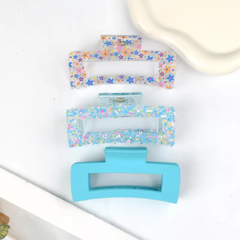 3pcs Set Cute Heart & Floral Print Hair Clips with Sparkling Rhinestones - Large Rectangle, Perfe... | Temu Affiliate Program