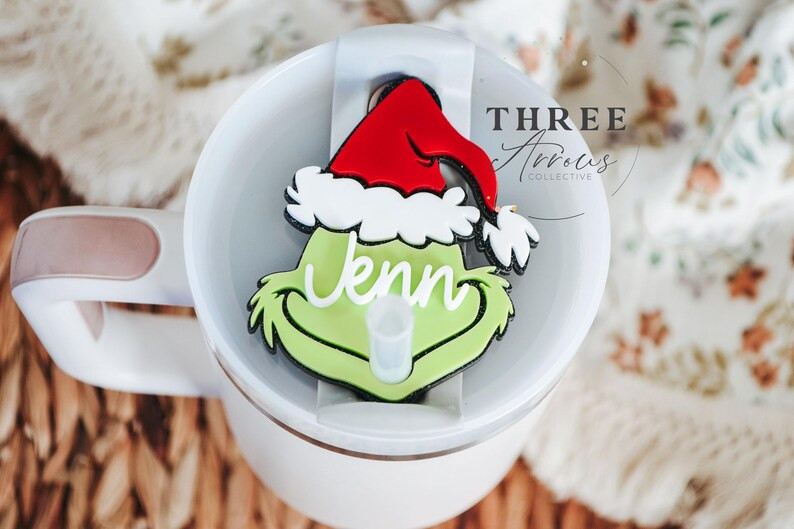 Grinchy Christmas Stanley Name Plate, Personalized Quencher Name Plate Tag H2 Series Tumblers, Sn... | Etsy (US)