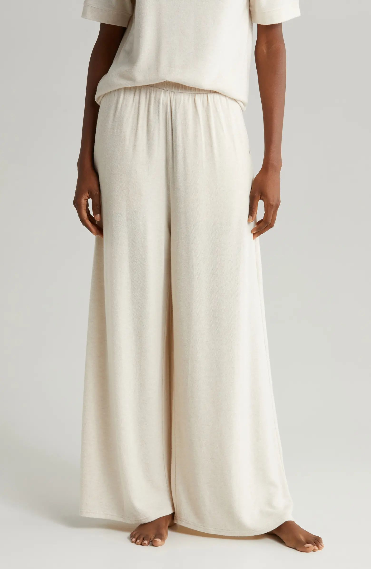 Holsey Peached Knit Wide Leg Lounge Pants | Nordstrom