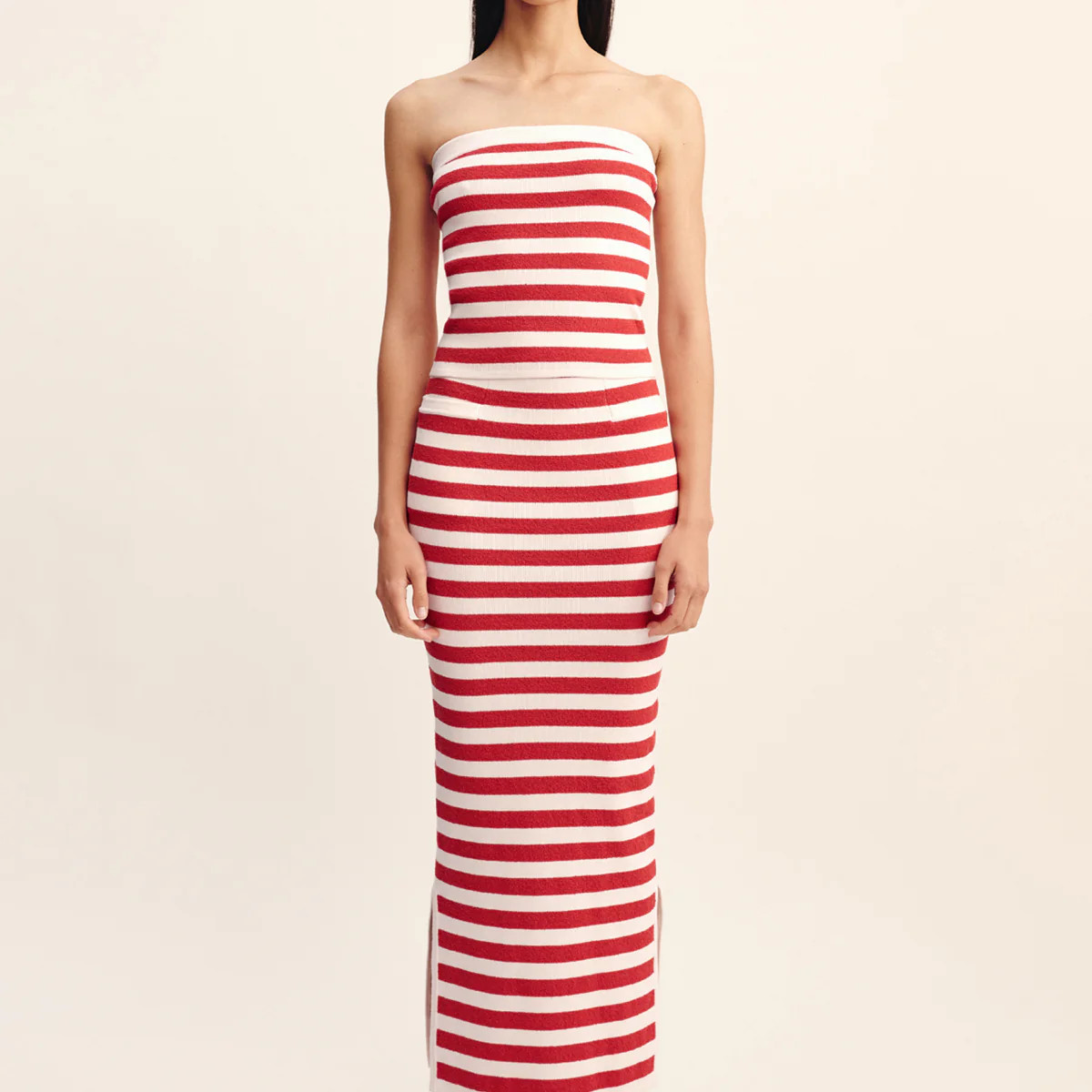 ARI SKIRT - CORAL STRIPE | POSSE (US)