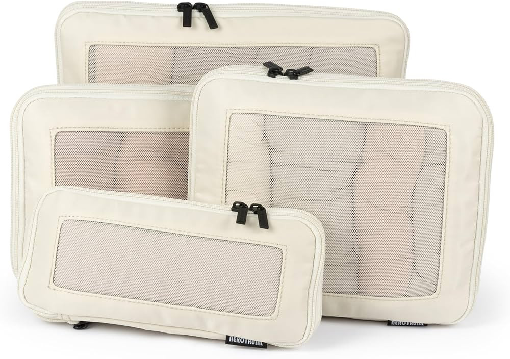 Compression Packing Cubes for Travel - Luggage Organizer Bags - Double Zipper Packing Cubes for S... | Amazon (US)