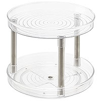 mDesign Plastic Spinning 2-Tier Lazy Susan Turntable Storage Tray - Rotating Organizer for Bathroom  | Amazon (US)