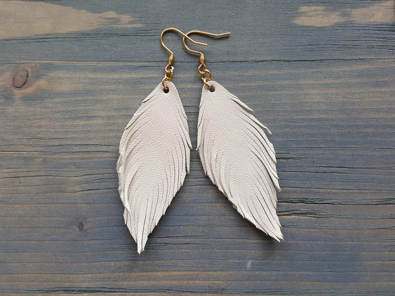Handmade Earrings. Genuine Leather Earrings. Feather Earrings. | Etsy | Etsy (US)
