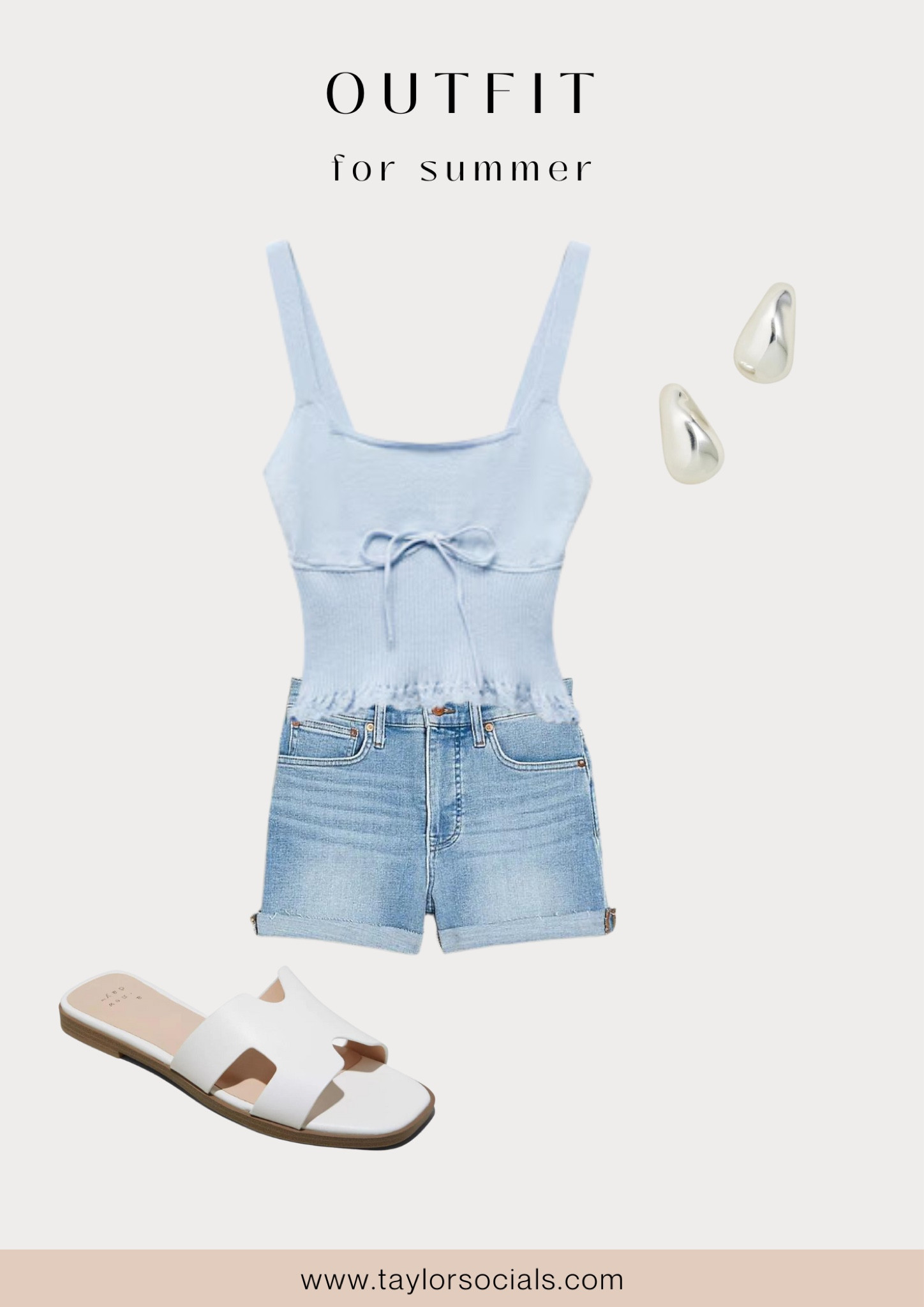Summer Outfit 🤍 | sandals, jean shorts outfit, vacation outfit #sandals #summeroutfit 

#LTKStyleTip #LTKShoeCrush #LTKFindsUnder100