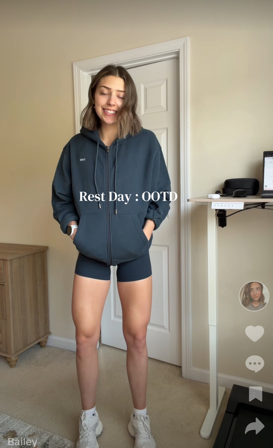 Rest Day : OOTD 
5’8 and 135lbs for reference / size small shorts and small oversized zip up / oil blue in both! 

#LTKfitnessgoals #LTKTall #LTKActive