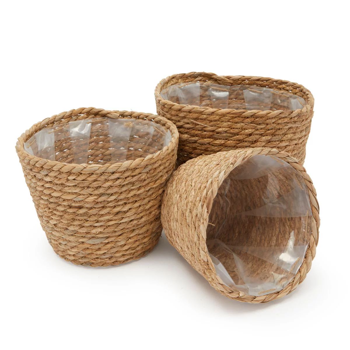 Set of 3 Seagrass Planter Baskets for Indoor & Outdoor Plants and Garden Decor, 3 Sizes - Walmart... | Walmart (US)