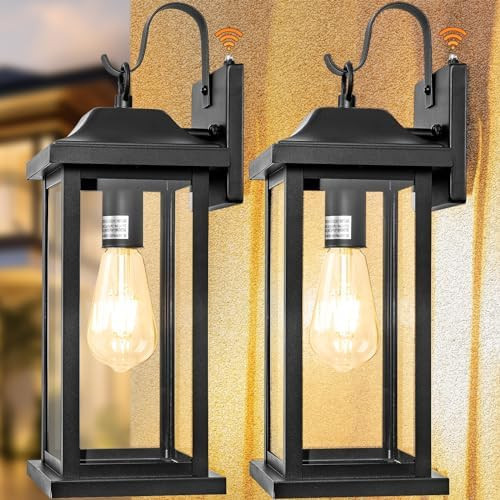 2-Pack Dusk to Dawn Large Outdoor Wall Lights 17 Inch, Exterior Light Fixtures Porch Lights Tempe... | Amazon (CA)