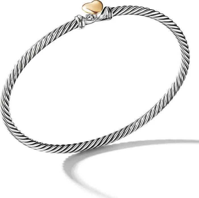 Cable Collectibles® Heart Bracelet with 18K Gold, 3mm | Nordstrom
