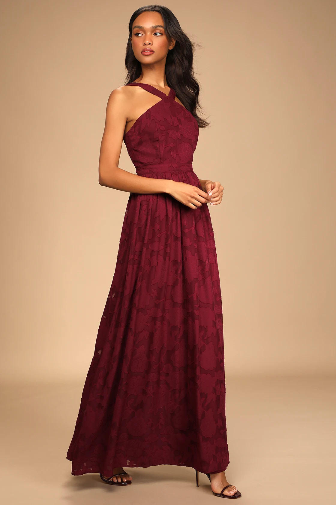 Love and Beyond Wine Burnout Floral Maxi Dress | Lulus (US)