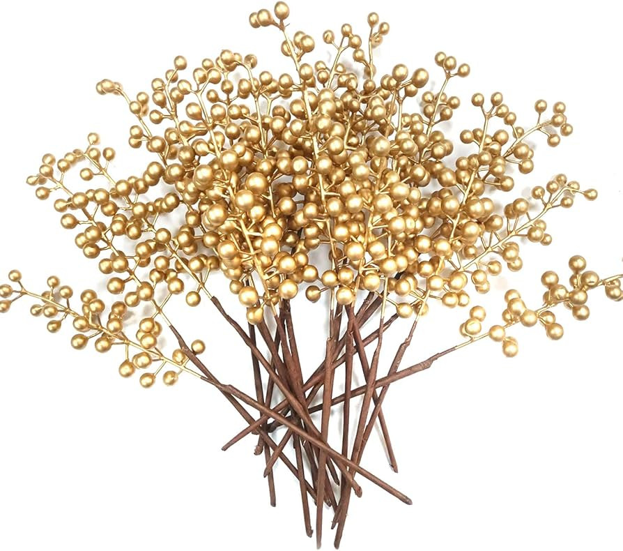 Artificial Berry, Fake Burgundy Berry, (20 pcs, 12" Each), Artificial Berries Stems for Xmas Tree... | Amazon (US)
