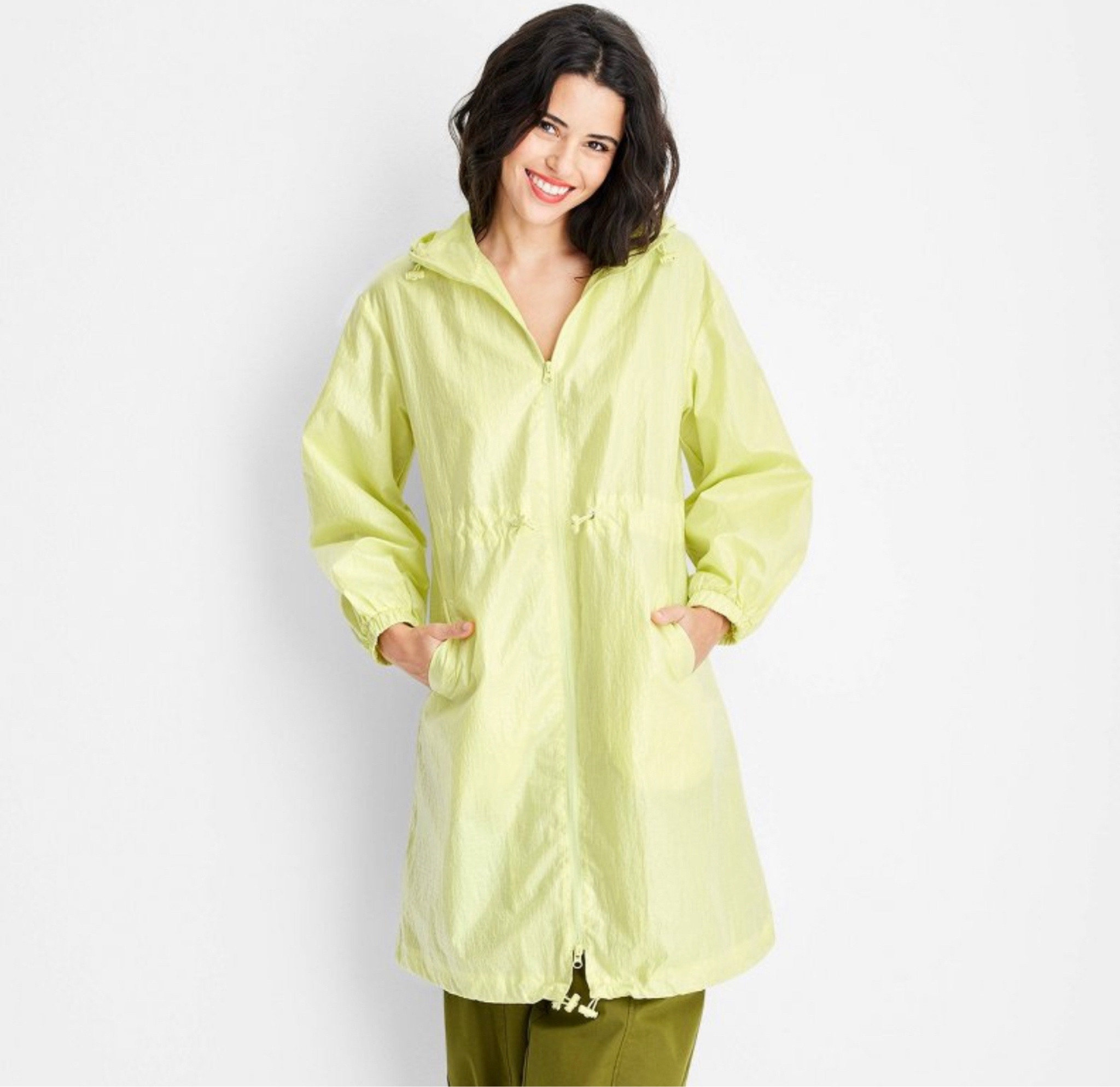 Cinched Waist Hooded Raincoat - Acid Yellow for Winters ❄️

#LTKsalealert #LTKFind #LTKSeasonal