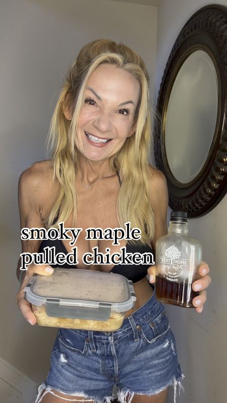 3 INGREDIENT SMOKY MAPLE PULLED CHICKEN

1 pound boneless skinless chicken thighs
1 tablespoon pure maple syrup
hickory smoked salt (I get mine from @redmondrealsalt save with HHH15)

So simple…throw it all in a crockpot and cook till falling apart (about 4 hours on high or 8 on low) If you use a small crockpot you won’t need any additional liquid. 

Shred with a fork and enjoy!

Makes 2 large servings or 4 small. Large  serving is around 40 grams of protein and 340 calories. (I usually go for the large!)

Let me know if you try this!

xoxo
Elizabeth 







#LTKVideo #LTKSwim #LTKHome