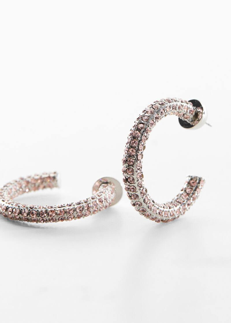 Faceted crystal hoop earrings | MANGO (UK)