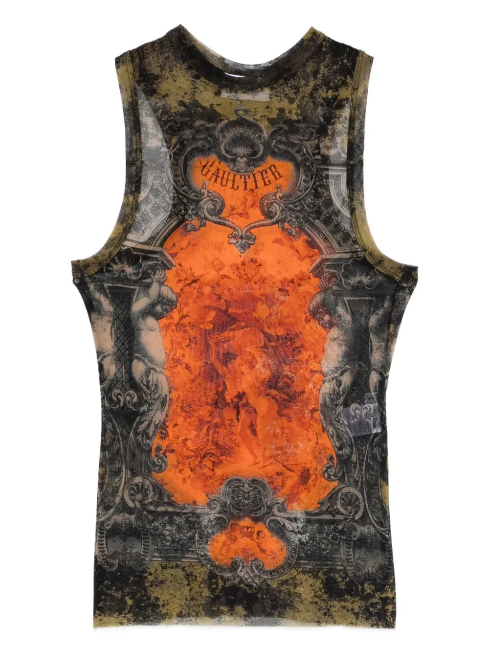 Jean Paul Gaultier Printed Sleeveless Top | Black | FARFETCH | Farfetch Global