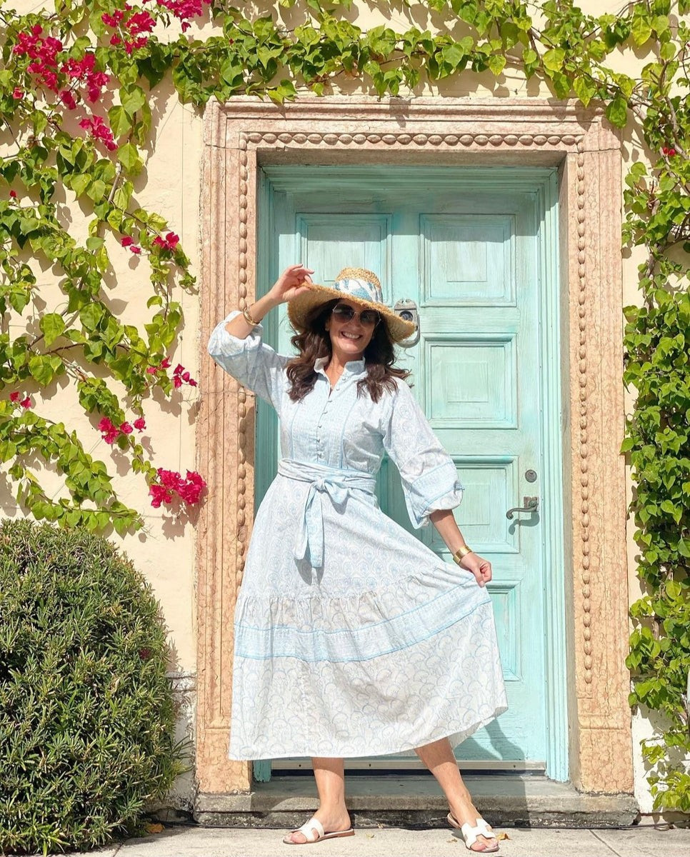 Sue Sartor Flounce™️| Resort Capsule ~ Blue Thistle & Dianthus Bloom B | SUE SARTOR