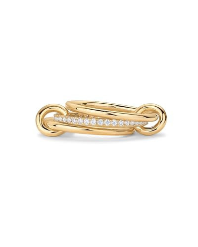 PAVOI 14K Gold Plated Chunky Stackable Statement Ring for Women | Cubic Zirconia Interlocking Band | Size 9 | Amazon (US)