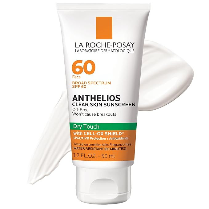 La Roche-Posay Anthelios Clear Skin Sunscreen Dry Touch SPF 60 | Oil Free Sunscreen For Face | Oi... | Amazon (US)