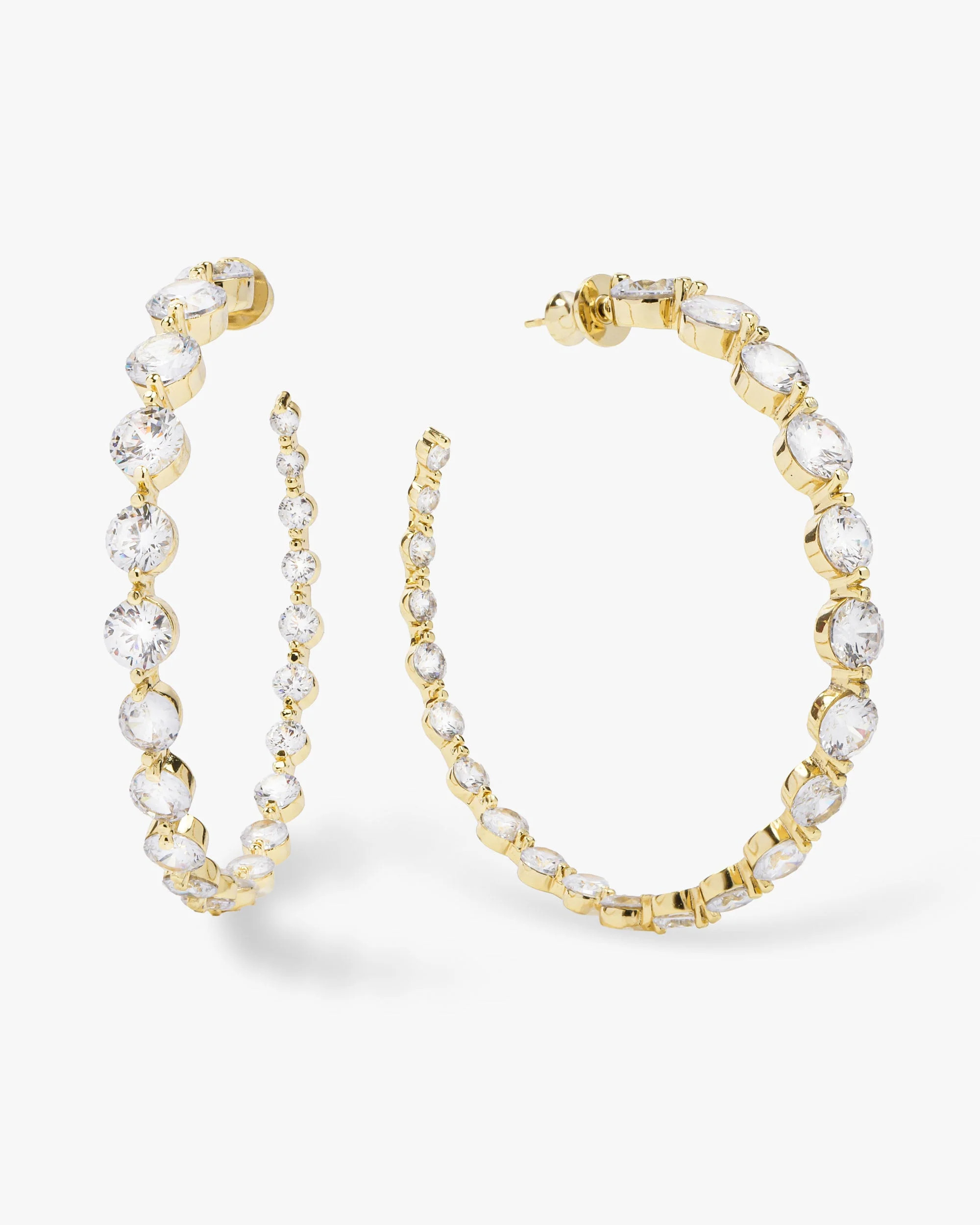 She's an Icon Hoops 2" - Gold|White Diamondettes | Melinda Maria Jewelry