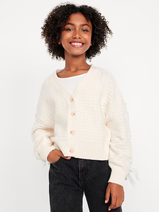 SoSoft Bow-Tie Cardigan Sweater for Girls | Old Navy (US)