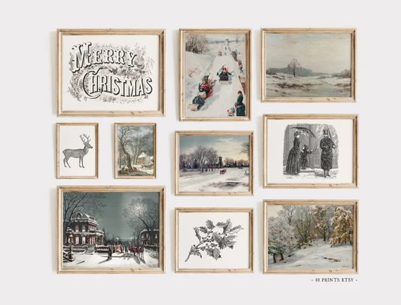 Vintage Christmas Prints Set of 10 Vintage Christmas - Etsy | Etsy (US)