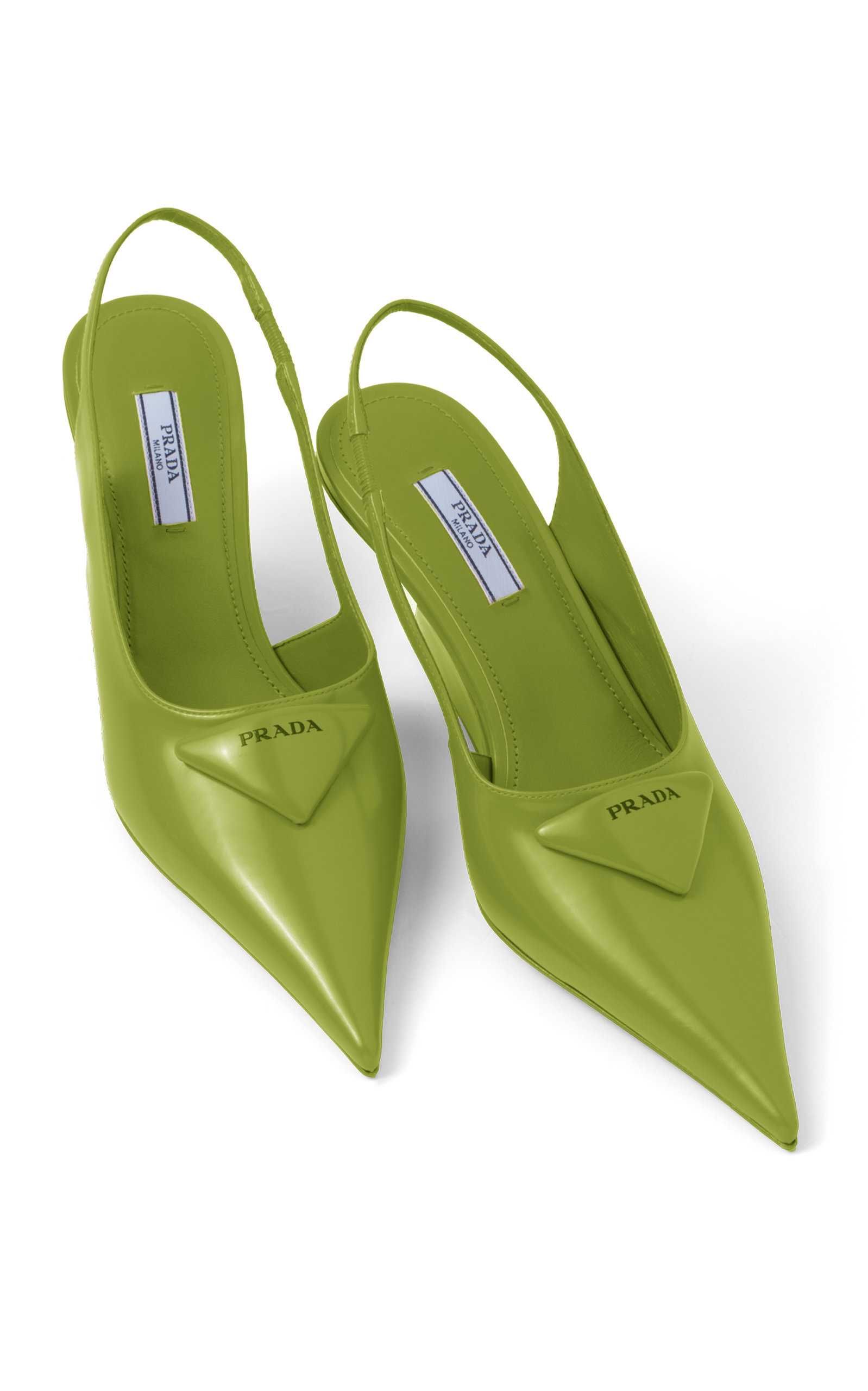 Logo-Detailed Leather Wedge Slingback Pumps | Moda Operandi (Global)