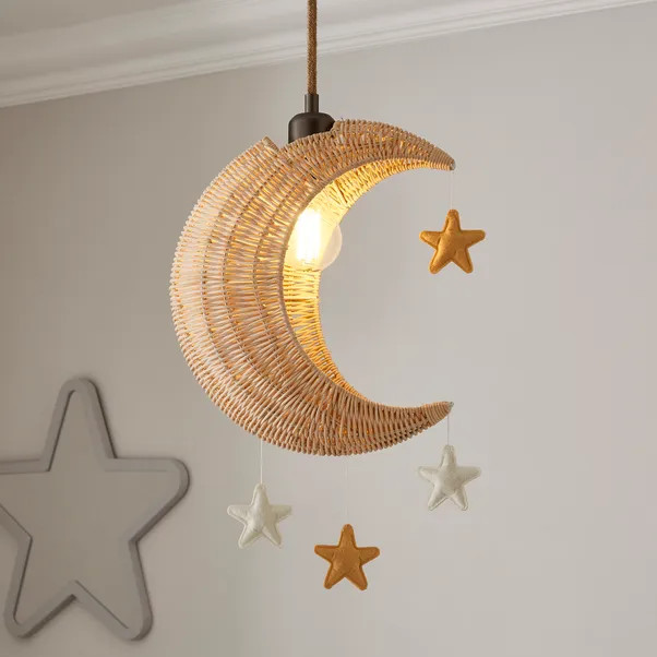 Moon & Stars Rattan Easy Fit Pendant Shade | Dunelm (migrated)