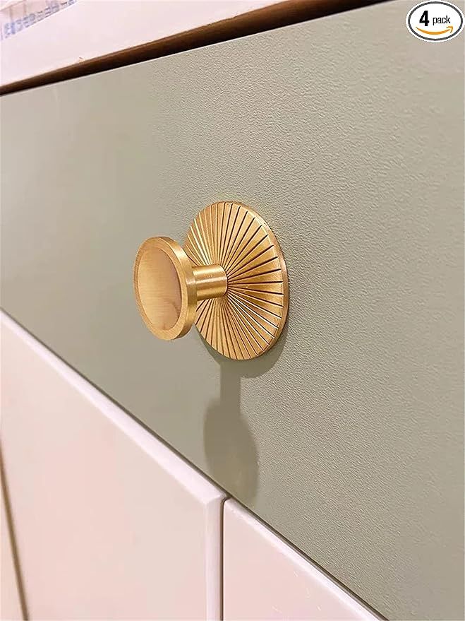 LBFEEL 4 Pack Brass Backplate with Gold Knob Cabinet Pulls Brushed Brass Drawer Dresser Knobs Kit... | Amazon (US)