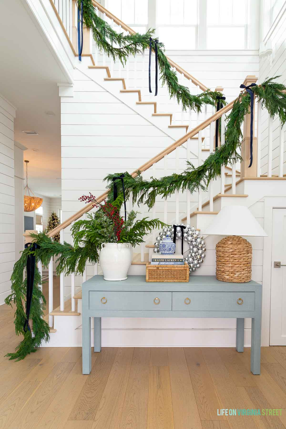 Christmas entryway decor // holiday entryway/foyer decor  

 #LTKHoliday #LTKSeasonal #LTKHome