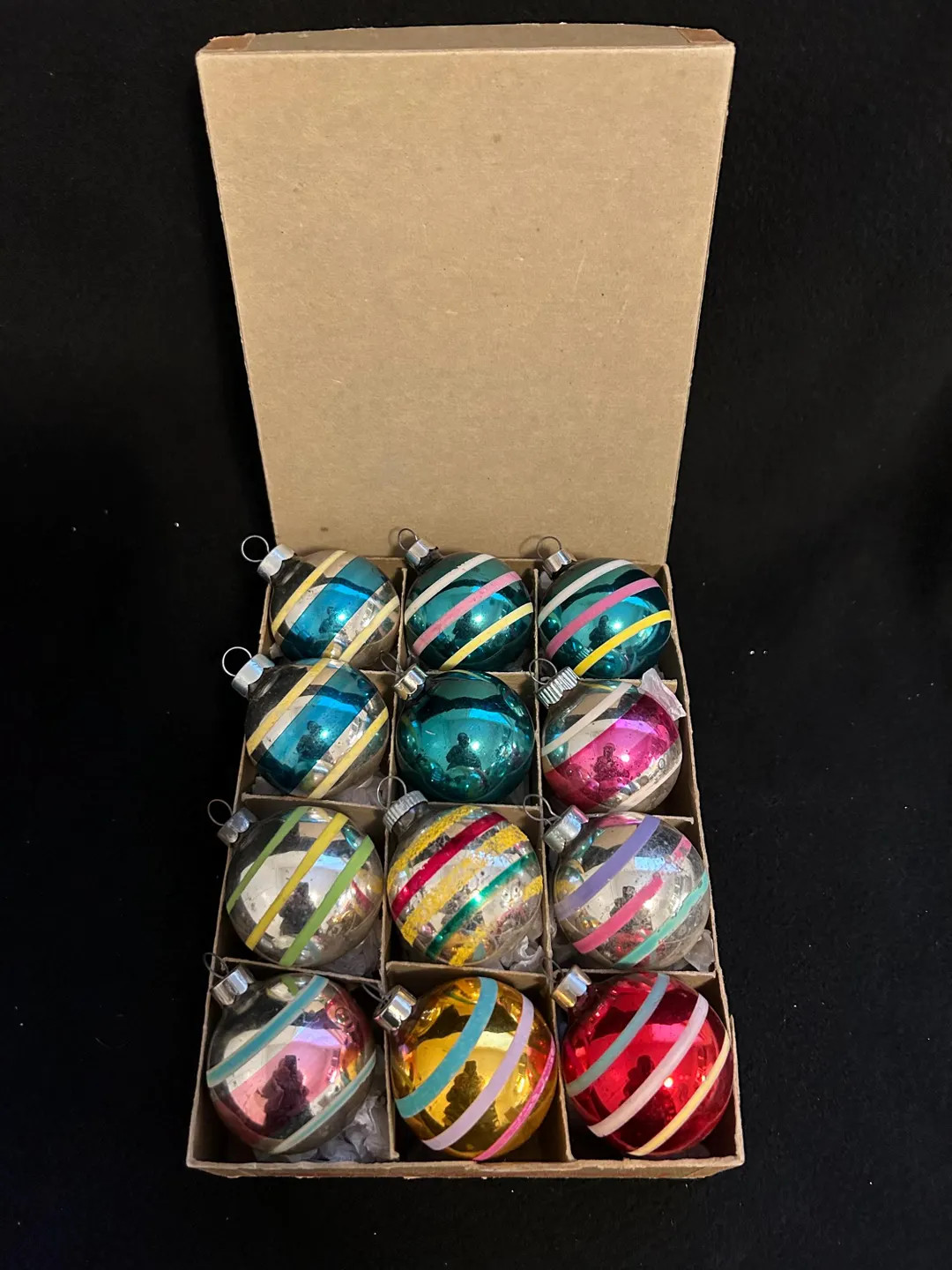 Vintage Shiny Brite 1.75” Diameter Round Glass Christmas Ornaments - Etsy | Etsy (US)