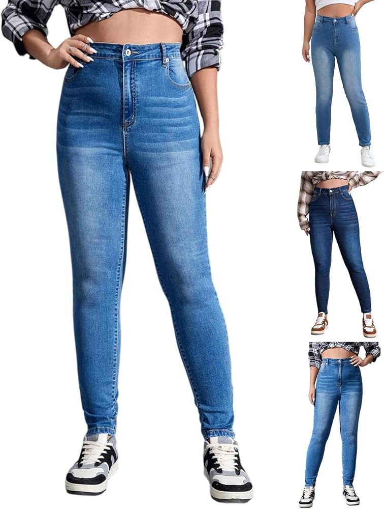 Skinny Jeans for Women High Waist Tummy Control Curvy Colombian Jeans Distressed Stretchy Jean Le... | Amazon (US)