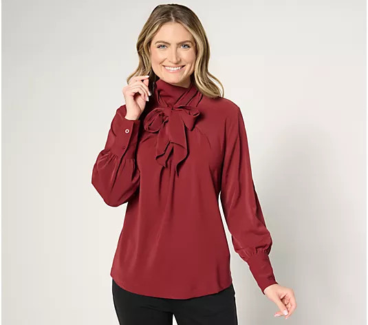 Carla Rockmore Collection The Hollywood Bow Blouse | QVC