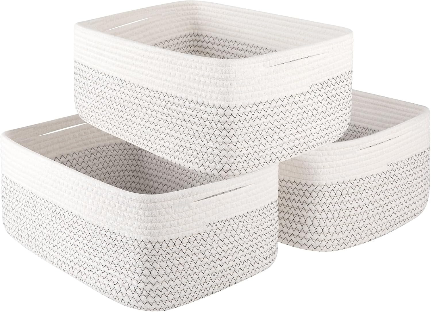 OIASKET Storage Baskets for Organizing 3 Pack, Woven Baskets for Shelves, | Amazon (US)