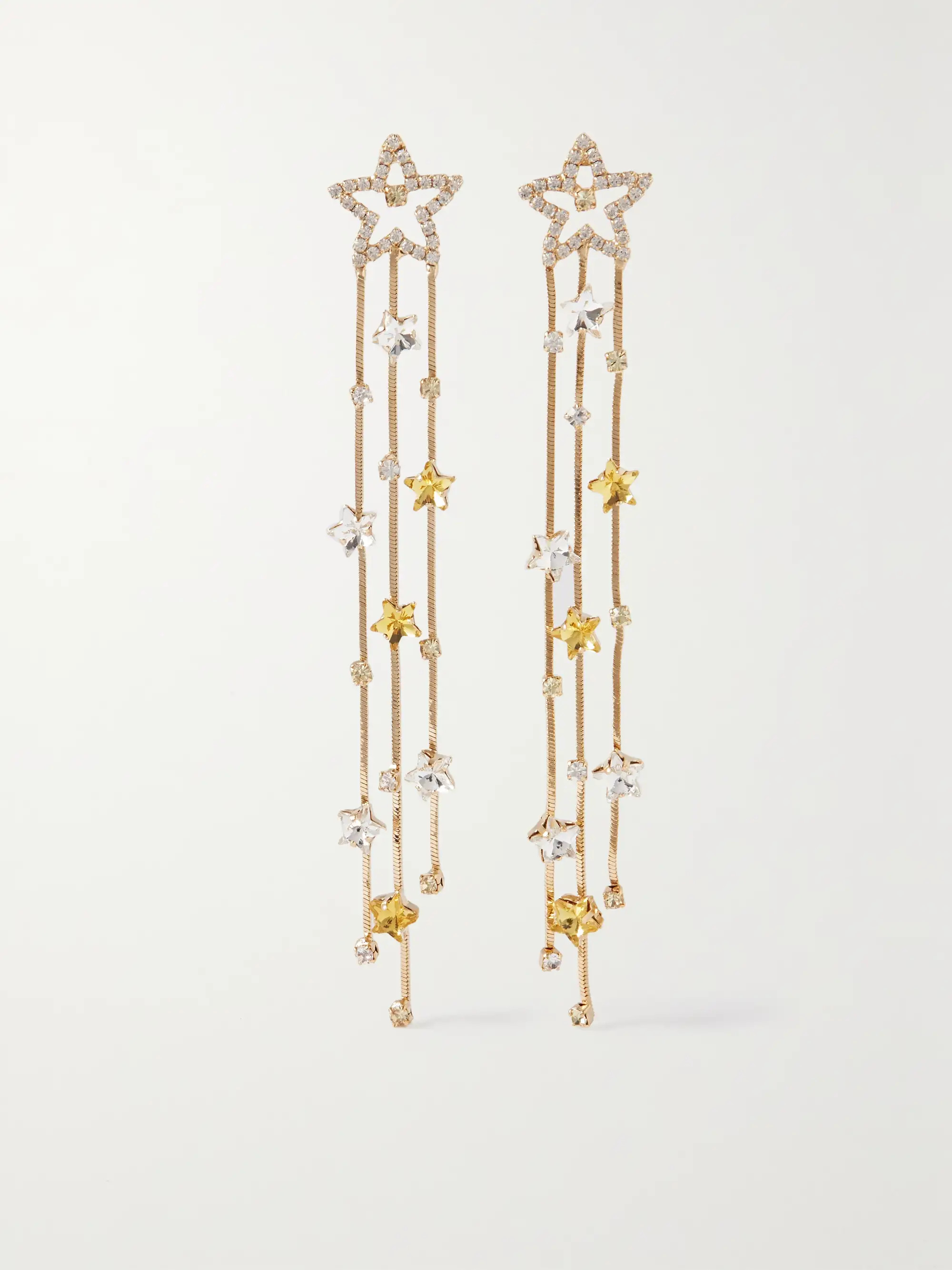 Gold Meteora gold-tone crystal earrings | ROSANTICA | NET-A-PORTER | NET-A-PORTER (US)