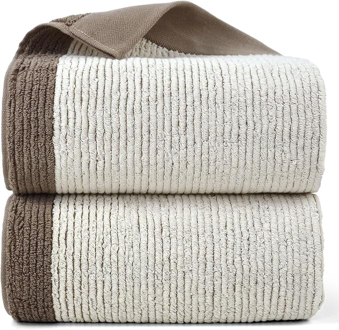 Cleanbear Shower Towels for Bathroom - Ultra Soft Bath Towels Set of 2, 520 GSM, 500,000 Dense Lo... | Amazon (US)