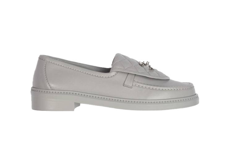 Women's Chanel Quilted Tab Loafers Grey Leather Sneakers in Gray | StockX