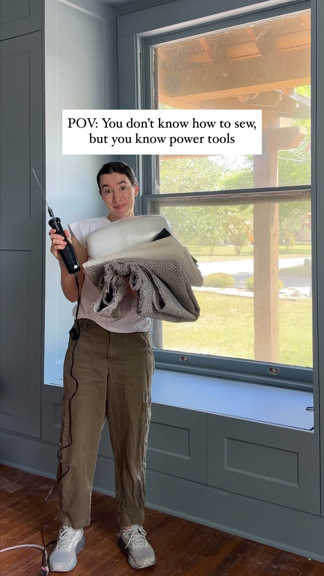 DIY no-sew custom cushions! If you don’t have power saws, you can ask the hardware store to make the plywood cuts for you 🫶🏼

#LTKHome