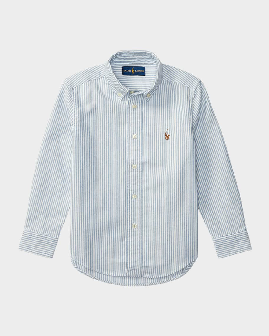 Ralph Lauren Childrenswear Boy's Cotton Oxford Stripe Sport Shirt, Size 2-7 | Neiman Marcus