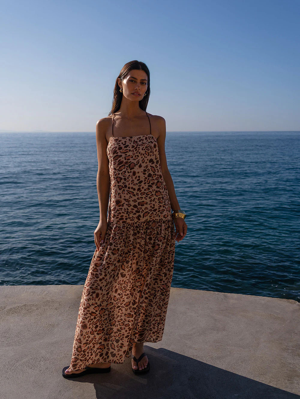 Paris Strappy Maxi - Leopard | Leopard Print Strappy Maxi | KIVARI | Kivari (Global minus AU/NZ)