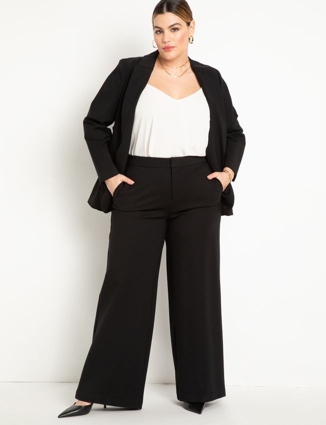 The Ultimate Stretch Suit Wide Leg Pant | Eloquii