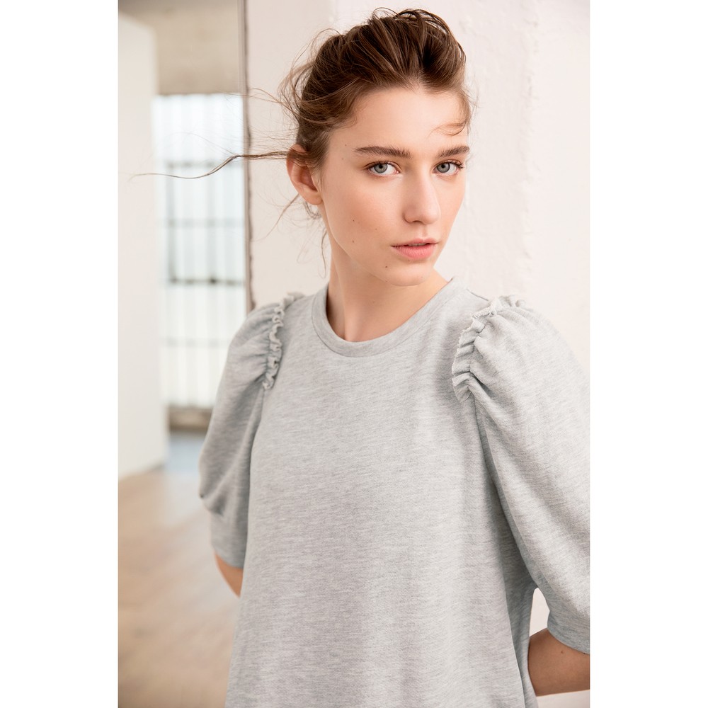 G. Sport Puff-Sleeve Sweatshirt in Grey Melange, X-Small | goop