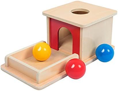 Amazon.com: Adena Montessori Full Size Object Permanence Box with Tray Three Balls Montessori Toy... | Amazon (US)