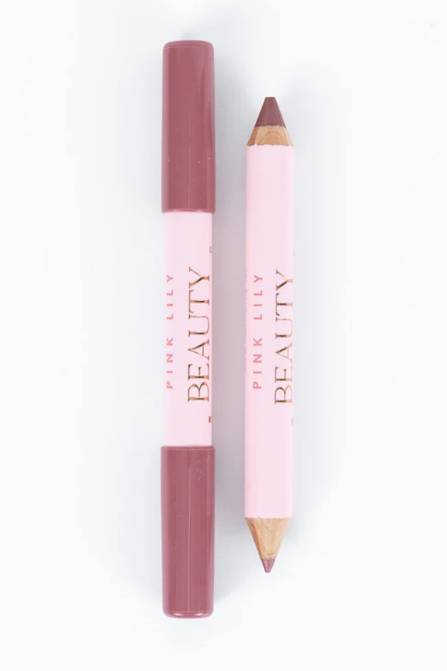 Pink Lily Beauty Double Bloom Dual Lipstick and Lip Liner - Mauve Mome | Pink Lily