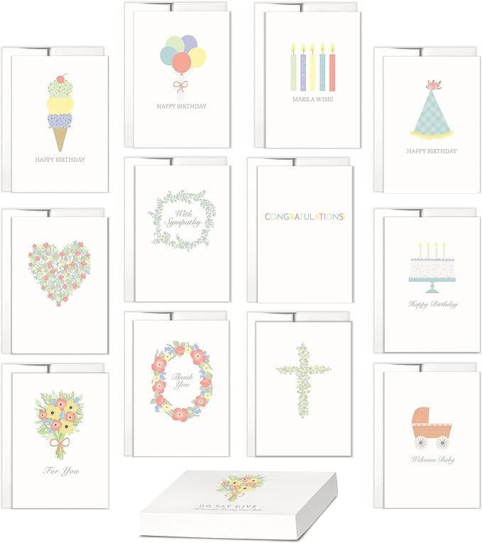 DoSayGive - Felt Paper Stationery Card Set for All Occasions (12 Cards & 12 Envelopes) | Blank In... | Amazon (US)