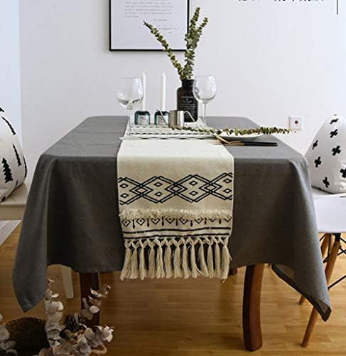 KIMODE Moroccan Fringe Table Runner 14 in x 72 in, Bohemian Geometric Cotton Handmade Woven Tufte... | Amazon (US)