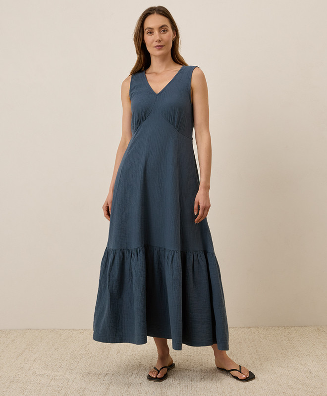 Women’s Coastal Double Gauze Beach To Brunch Dress made with Organic Cotton | Pact | Pact Apparel