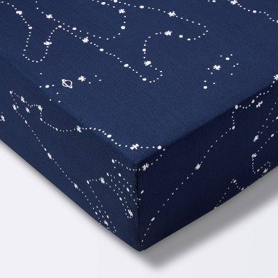 Fitted Crib Sheet Constellation - Cloud Island™ Navy | Target