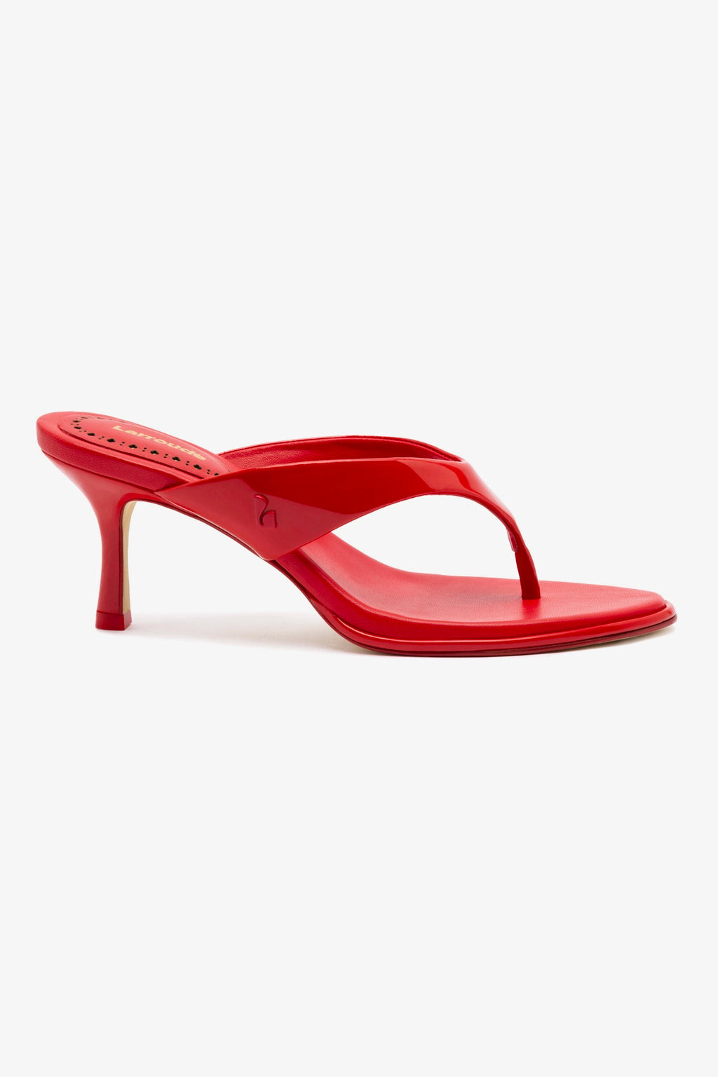 Gaia Sandal In Scarlet Leather | Larroude