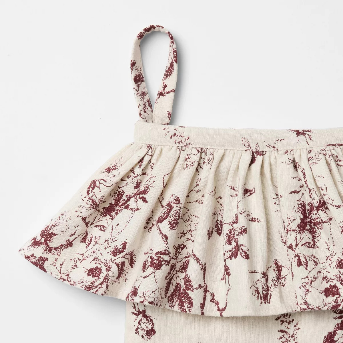 Ruffle Botanical Christmas Stocking Cream/Red - Threshold™ designed with Studio McGee | Target