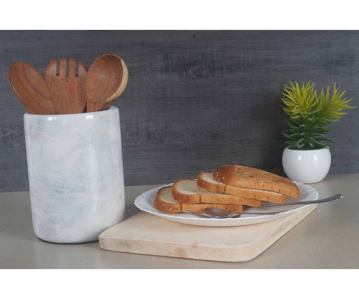 Marble Round Utensil Crock | Wayfair North America
