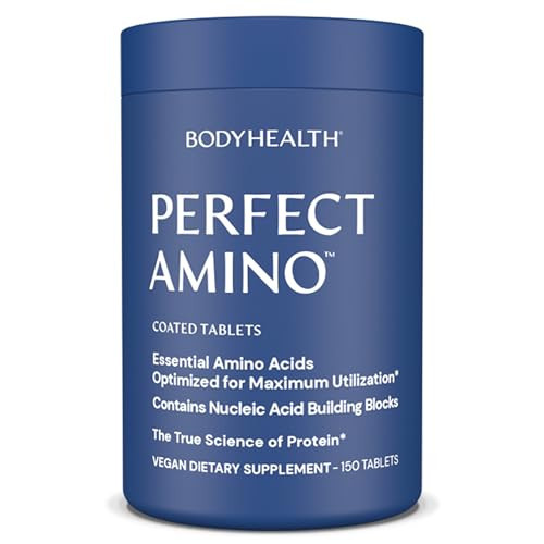 BodyHealth PerfectAmino (150 ct) Easy to Swallow Tablets, Essential Amino Acids Supplement with BCAAs, Vegan Protein for Pre/Post Workout & Muscle Recovery with Lysine, Tryptophan, Leucine, Methionine | Amazon (US)